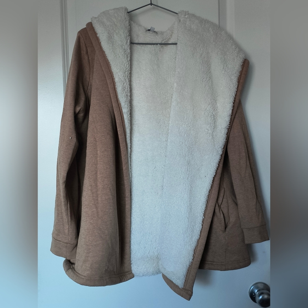 Kismet Tan Teddy Jacket with Cream Lining